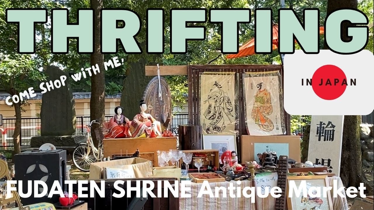 FUDATEN SHRINE ANTIQUE MARKET - A SERENE ANTIQUING experience in Tokyo✨+ Mini Haul & Shrine Festival