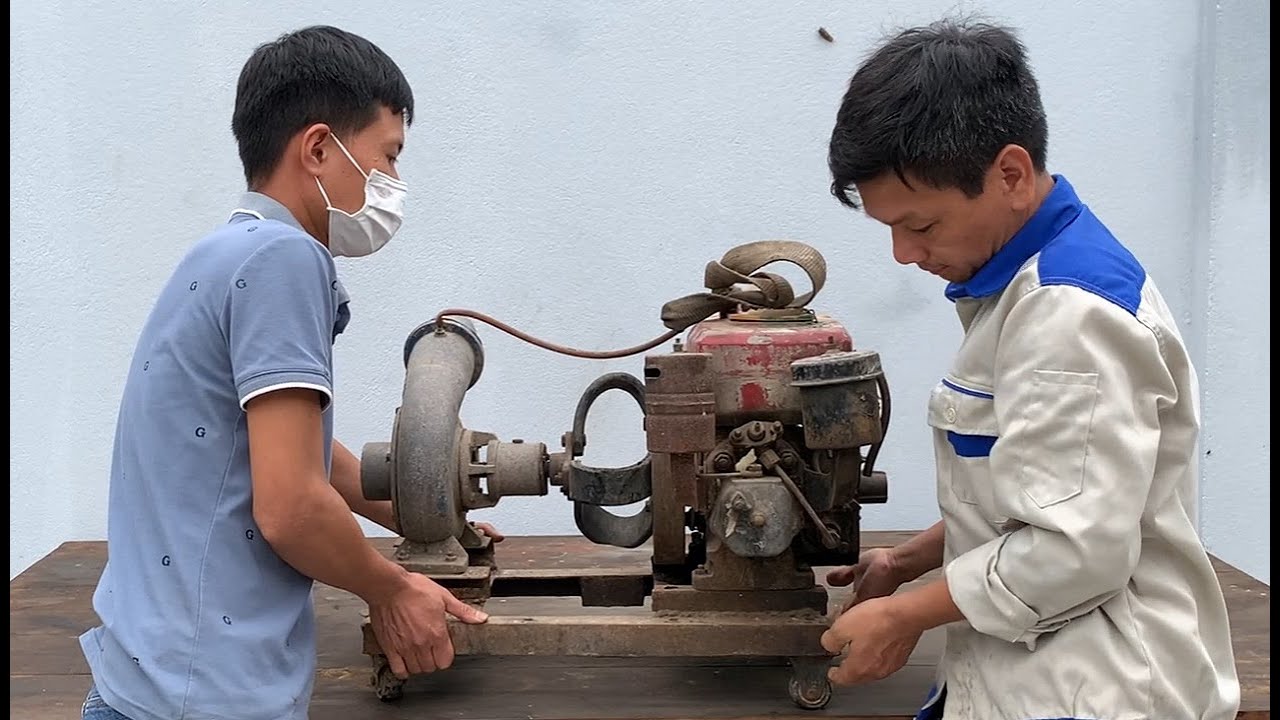 Restoration and Repairing Old Water Pumps Using D4 Diesel Engine // Restoring Old Large Water Pumps