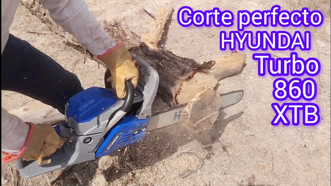 Pusimos a prueba con tronco seco  a motosierra HYUNDAI 860 Turbo XTB