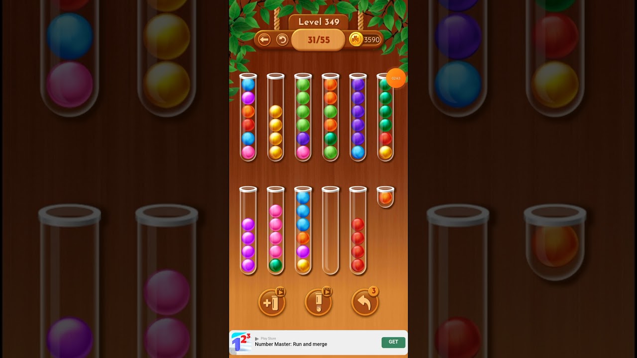 349 to 350 Level woody sort ball sort puzzle game 2023