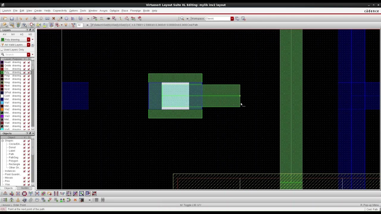 CMOS Inverter using Cadence Virtuoso &ndash; Part 3: Layout, DRC, LVS, and RC Extraction