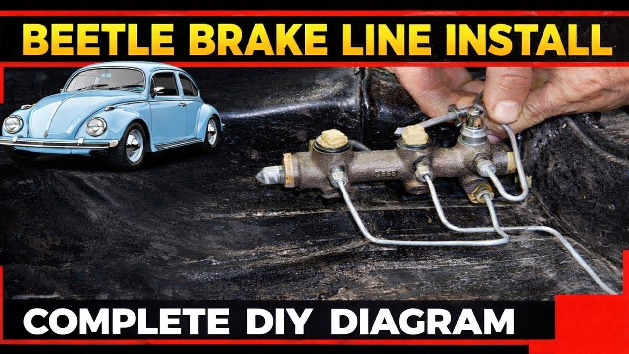 VW BEETLE COMPLETE BRAKE LINE & BRAKE HOSES INSTALL - BRAKE LINE BENDING - BAJA BUG - #sladesbeetle