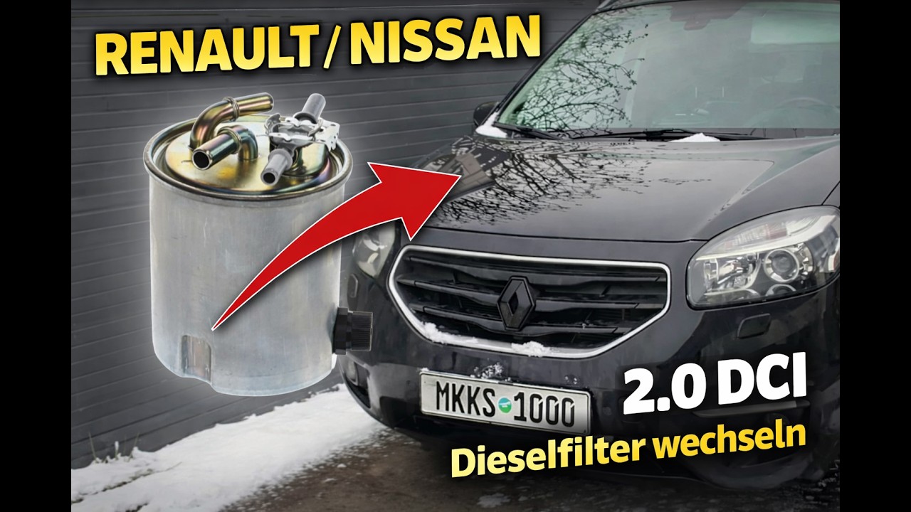 2.0 DCI 150 Renault Koleos / Nissan Qashqai Kraftstofffilter wechseln nach HVO tanken