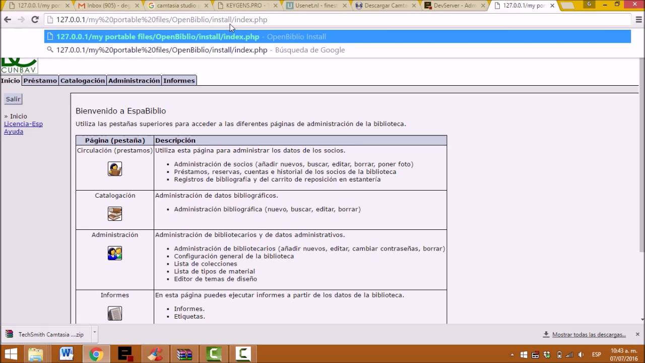 OpenBiblio instalaci&oacute;n