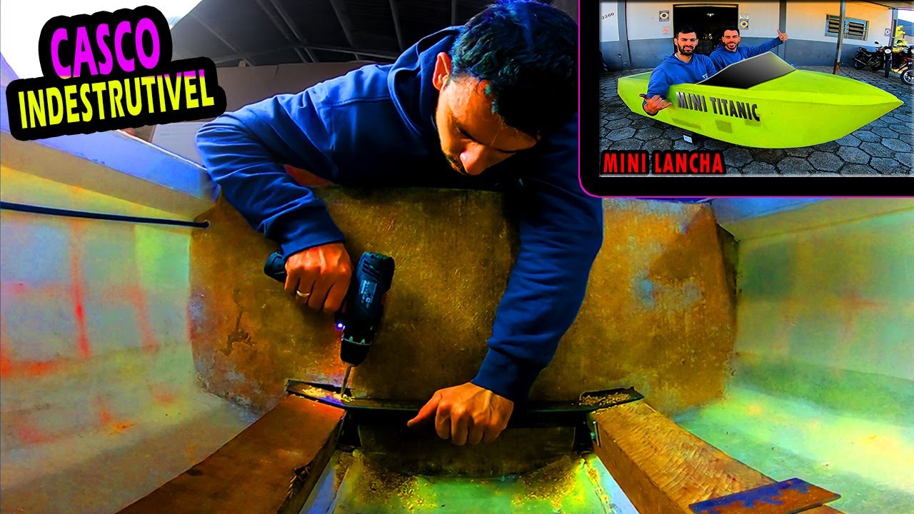 Ficou INDESTRUTIVEL o CASCO da MINI LANCHA - Aguenta até TORPEDO