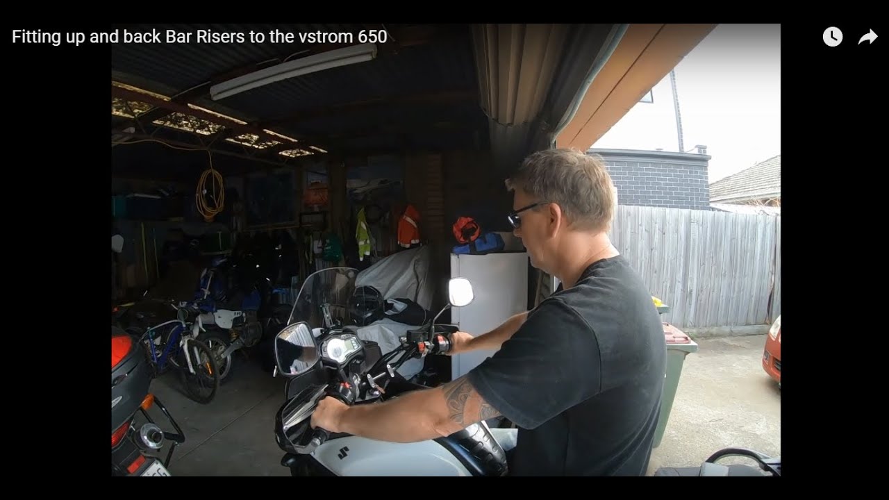 Fitting up and back Bar Risers to the vstrom 650