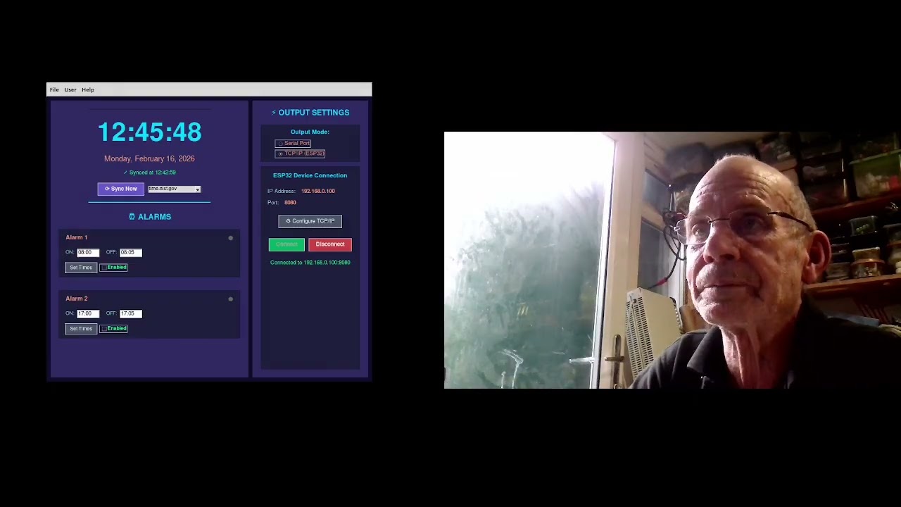 Front End Python Tinker GUI Timer control  with 2 alarm states  to control IOT  Esp8266 OLED
