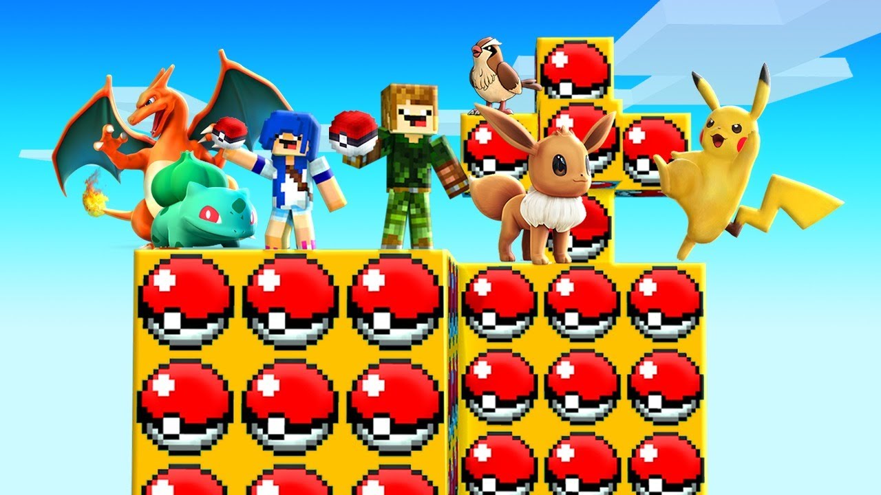 ILHA DE POKEMONS (PIXELMON) | MINECRAFT ILHA LUCKY BLOCK