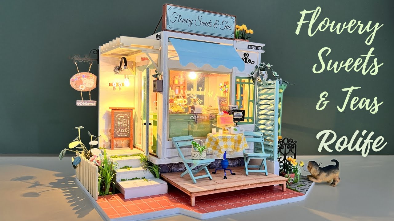 DIY Miniature Dollhouse Kit – Flowery Sweets & Teas 🍓 | Cozy & Magical Rolife Café Build