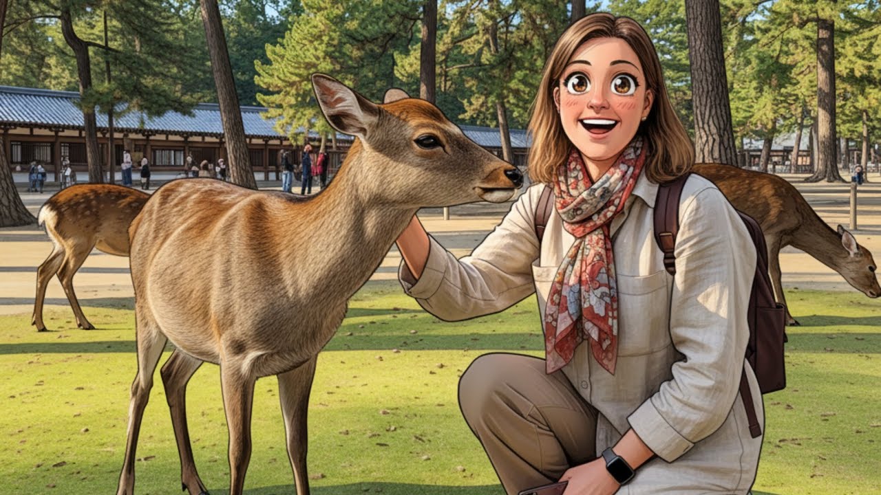 大人しく賢いしかに観光客も胸キューン💕沢山の鹿に癒される外国人観光客🫎NARA  PARK