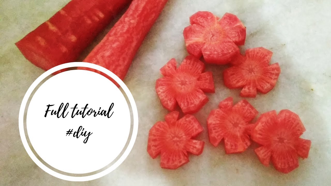 How to make carrot flower||Art of carrot cutting||CRAFT BANK