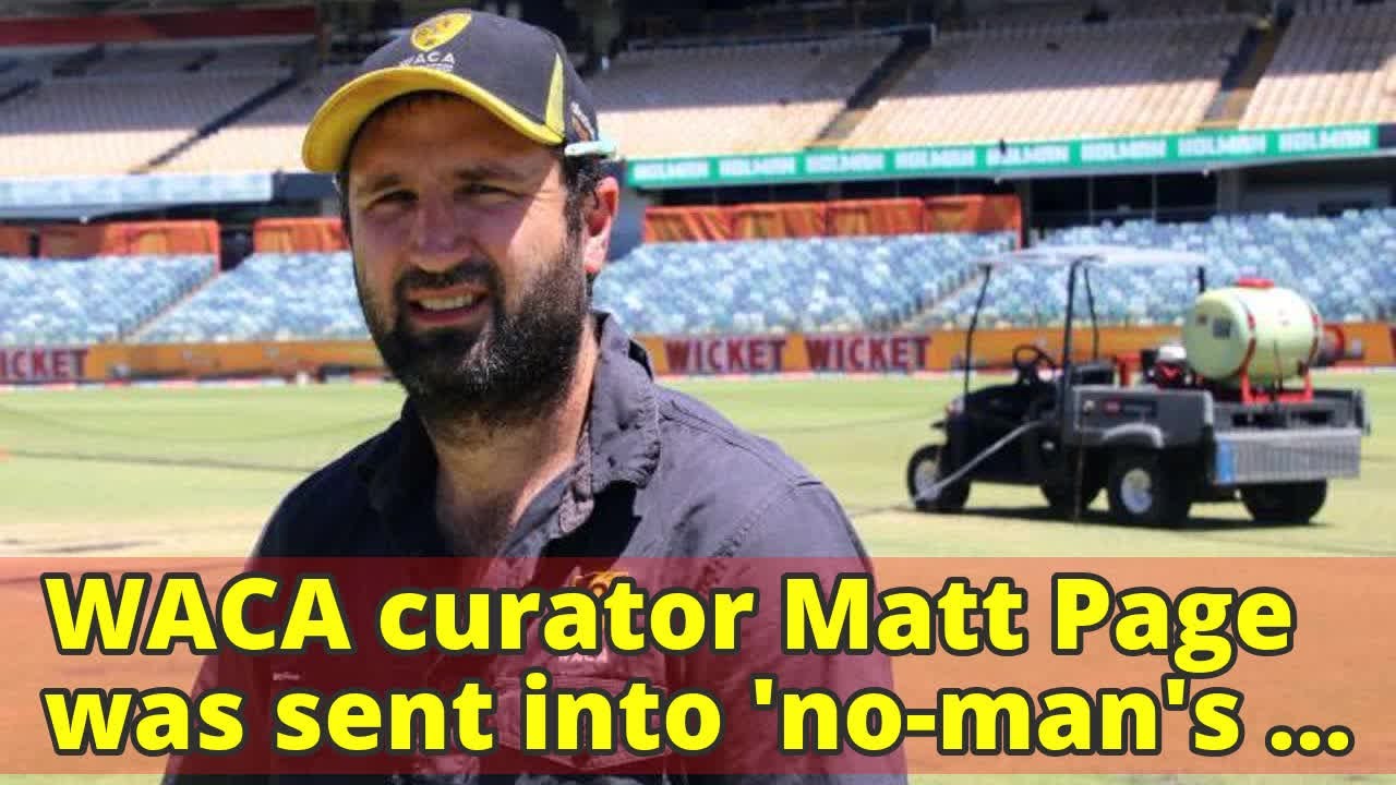 WACA curator Matt Page was sent into 'no-man's land' after encounter with a fly-away tarpaulin