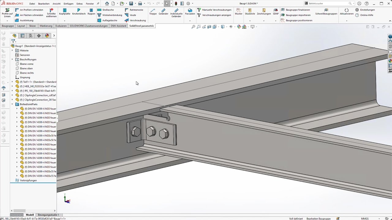 1 Connection, 4 possibilities - Creating steel connections - SolidSteel parametric for SOLIDWORKS