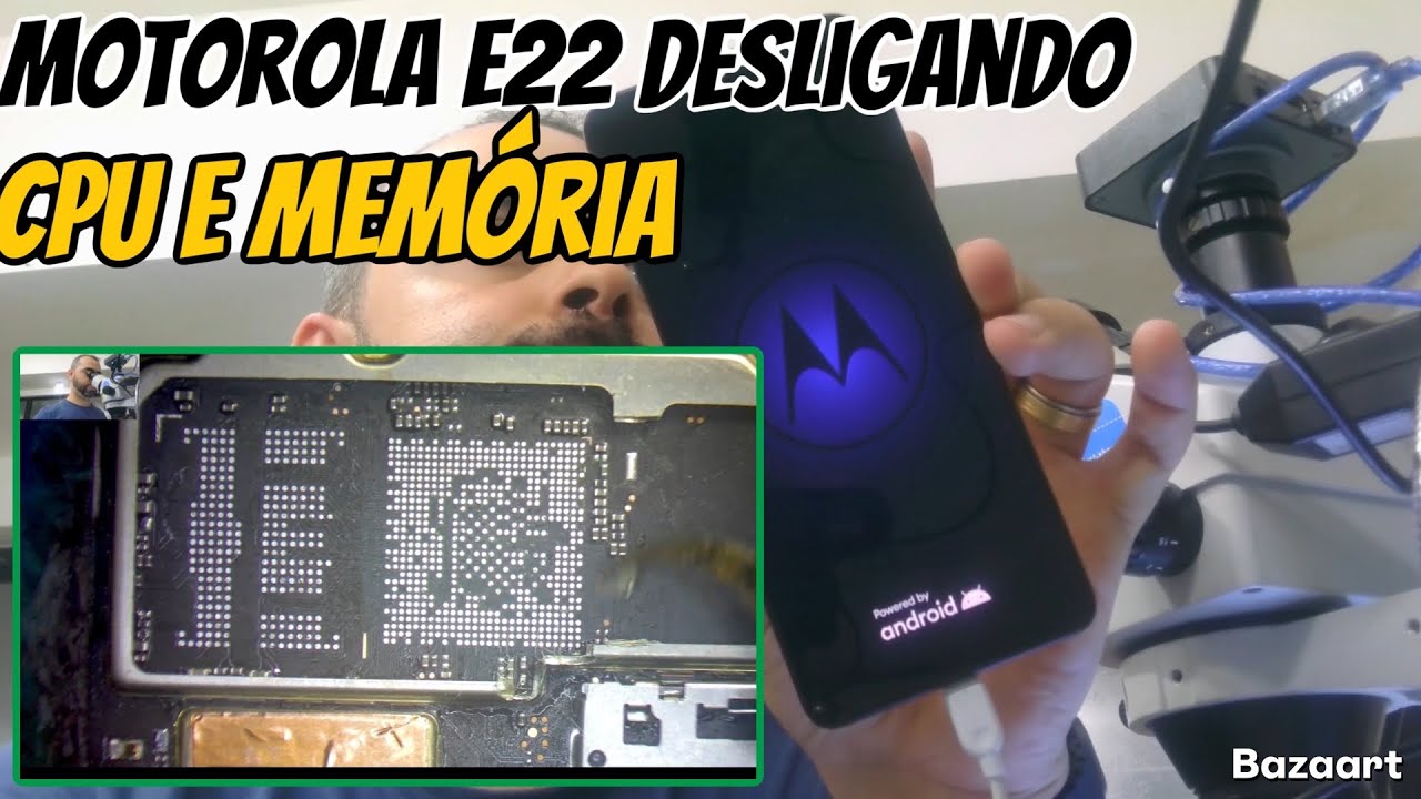 Motorola E22 Não para ligado desliga quando esquenta e fica travando | Reballing cpu e memória