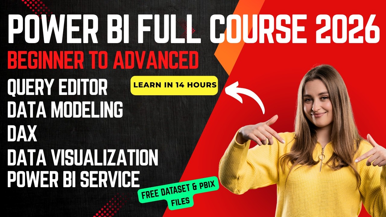Power BI Full Course 2026 | Beginner to Advanced | Query, DAX, Data Modeling, Dashboard|Free Dataset