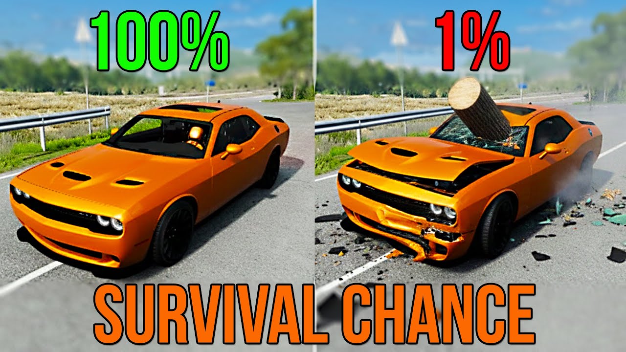 BeamNG.drive Survival Chance (With Dummies) | Realistic Car Crashes #1