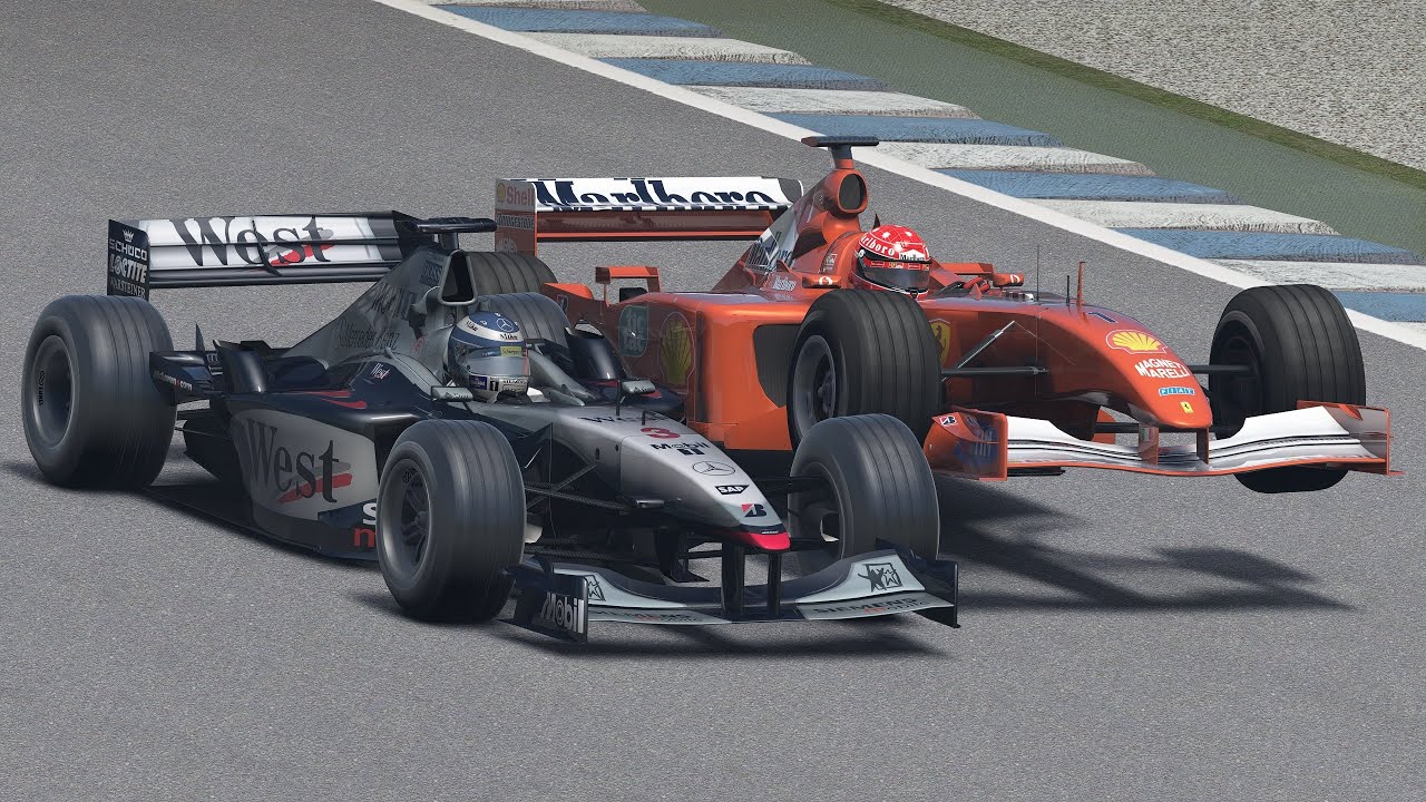 Michael Schumacher vs Mika Häkkinen | Ferrari F2001 vs McLaren-Mercedes MP4/16 | F1 at Hockenheim