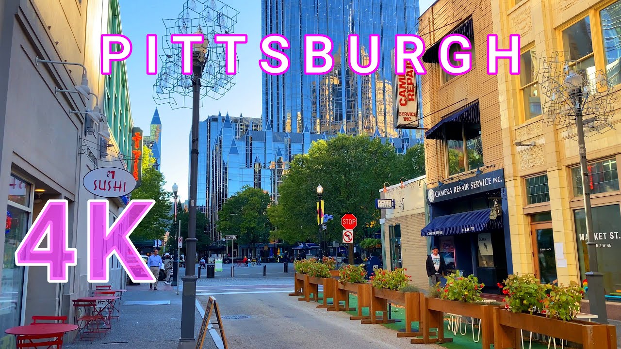 Sunset Walk at Pittsburgh Pennsylvania 4K - UHD