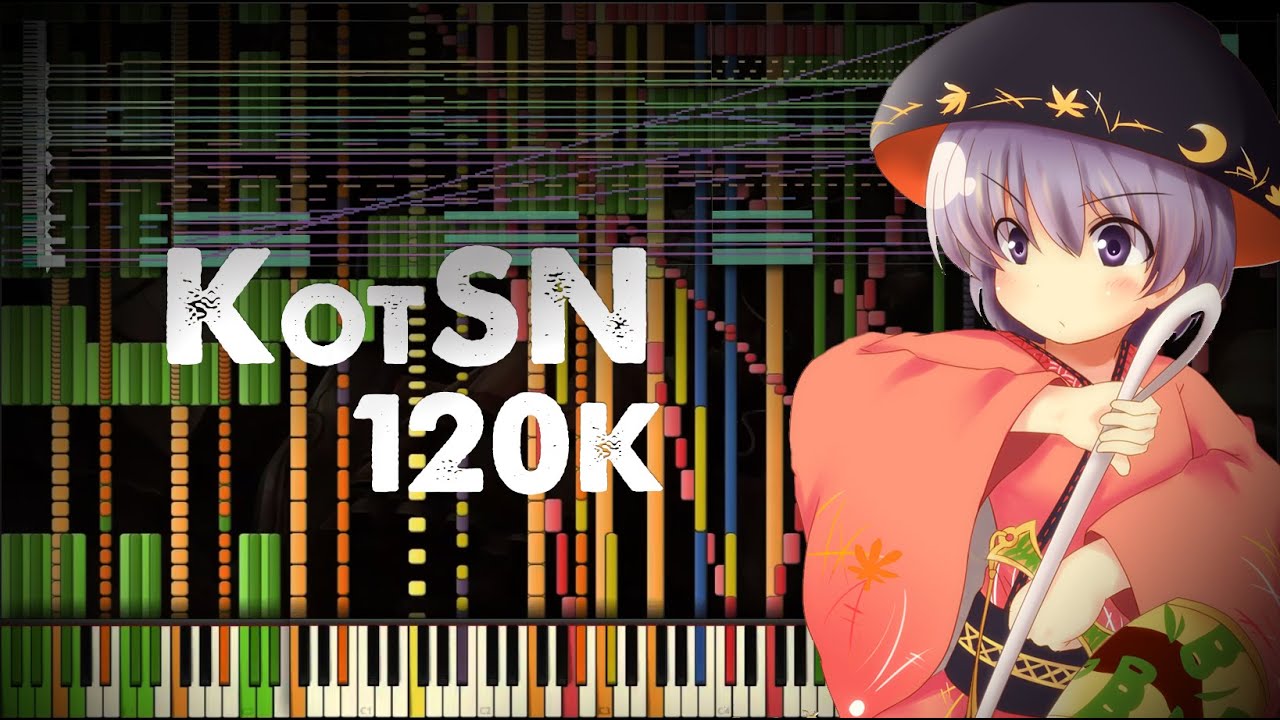Synthesia: Touhou 14 - Kobito of the Shining Needle ~ Little Princess | 120,000+ Notes | Black MIDI