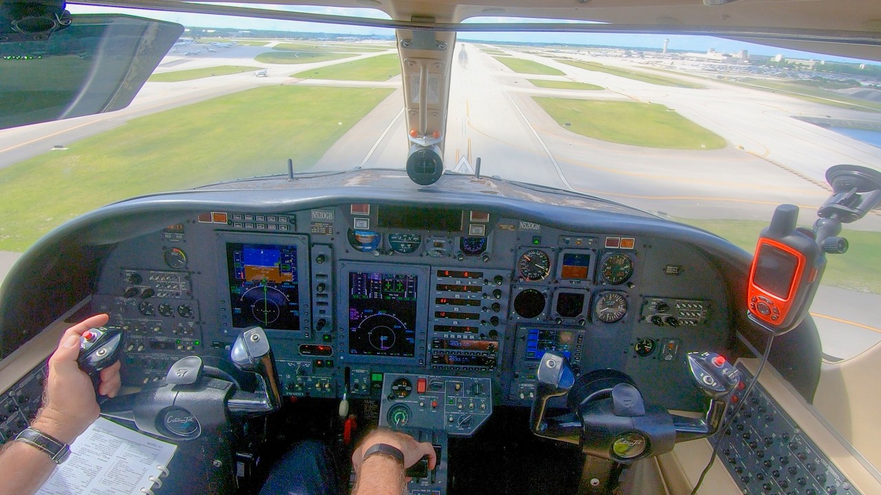 A very busy single pilot flight in a Citation Jet!
