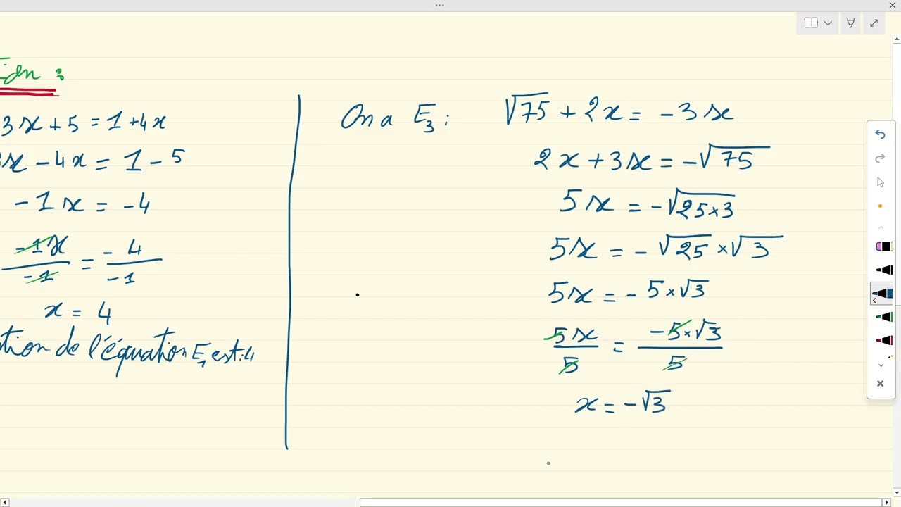 les équations et les inéquations 3AC Ep 02 (correction d'app 1)