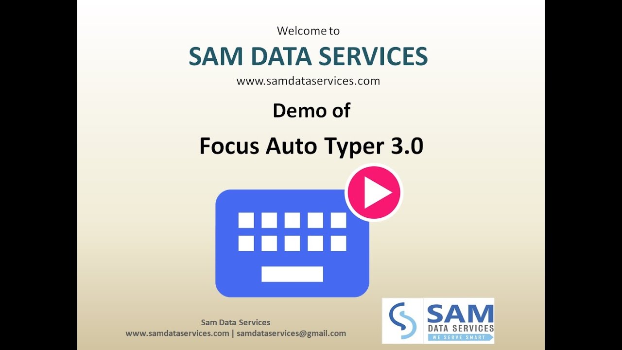 Focus Auto Typer 3.0 - Auto Typing Software For Data Entry : Sam Data Services