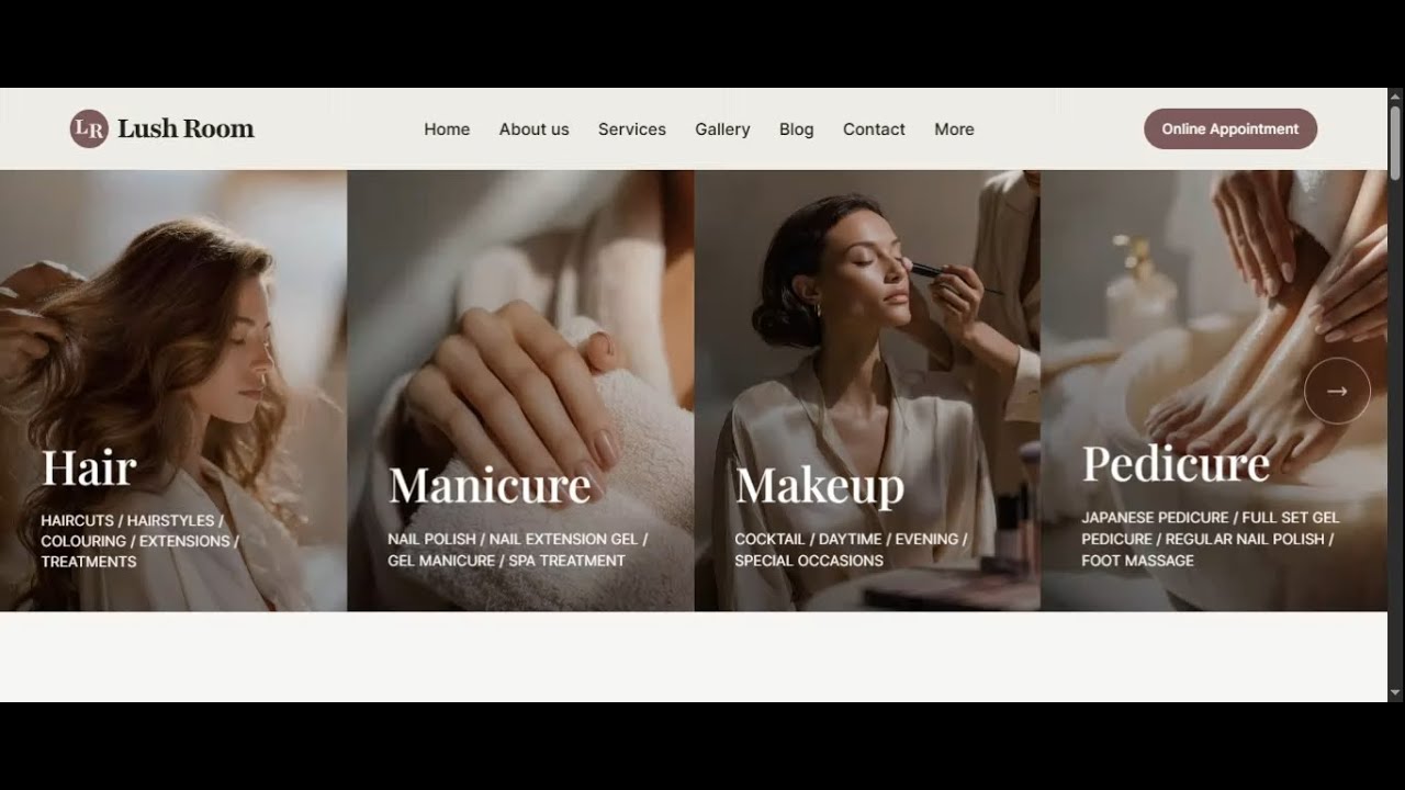 Demo 11 - Beauty Studio Website - Web 24 Hours!