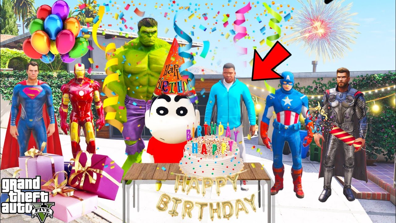 FRANKLIN Celebrates Shinchan's Happy Birthday And Give Him Surprise Party Plan In GTA V