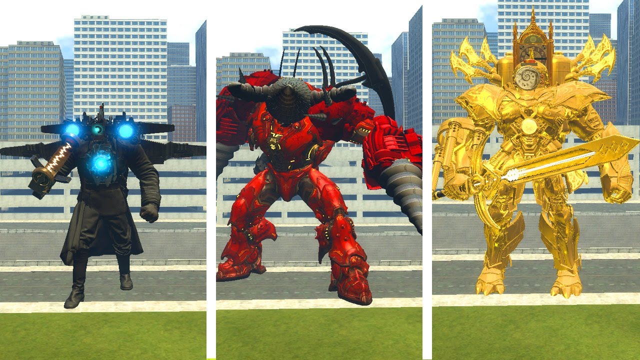 UPGRADED TITAN DRILL MAN ,CLOCKMAN TITAN SWORD VS GMAN FANMADE ,ASTRO DTEAINER In Garry's Mod