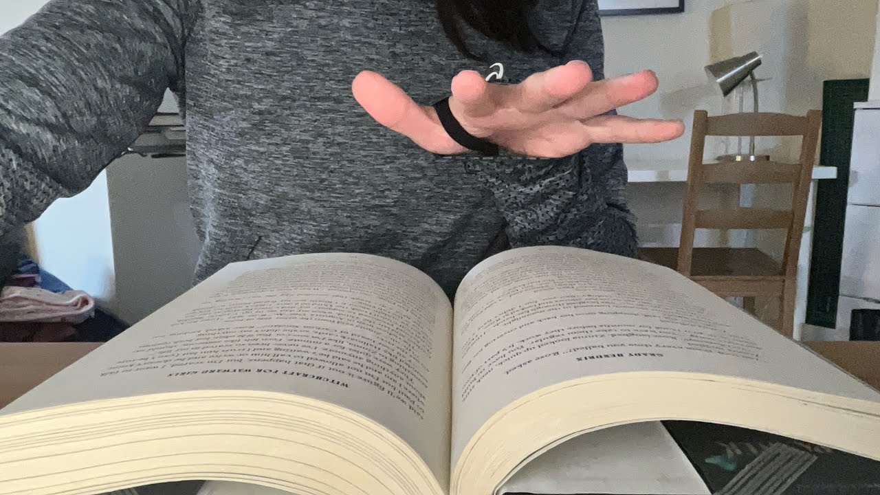 ASMR stuff on my table+library book