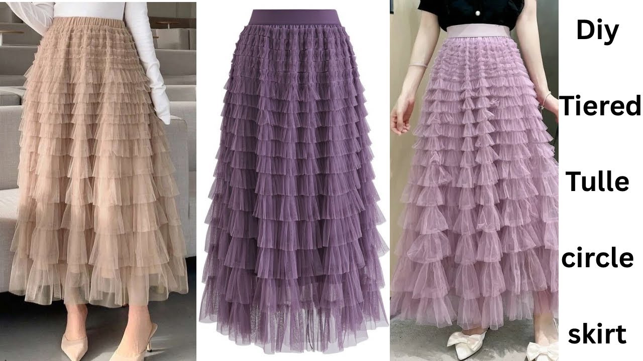 HOW TO MAKE A TIERED TULLE CIRCLE MAXI SKIRT WITH AN ELASTIC WAIST #tulleskirt #diy #tulle