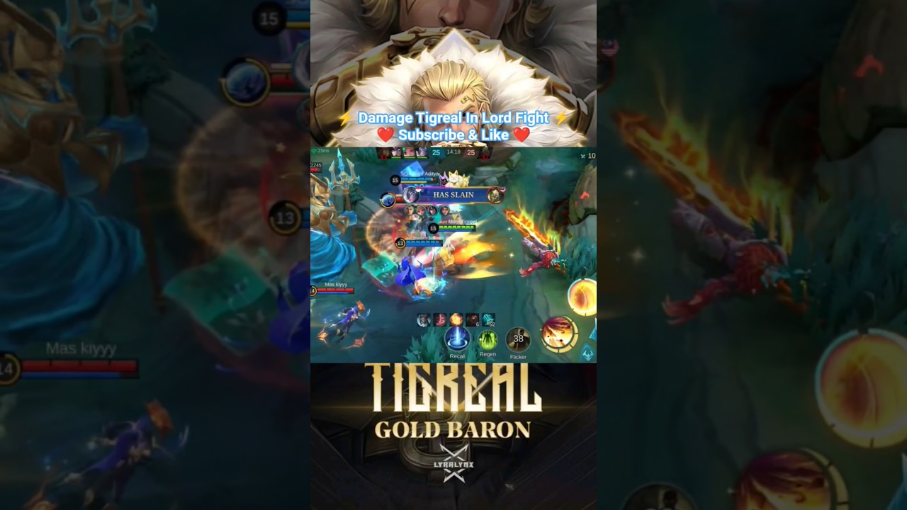 ⚡ Damage Tigreal In Lord Fight ⚡ MLBB Highlights. #shorts #mlbb #mobilelegends #moonton