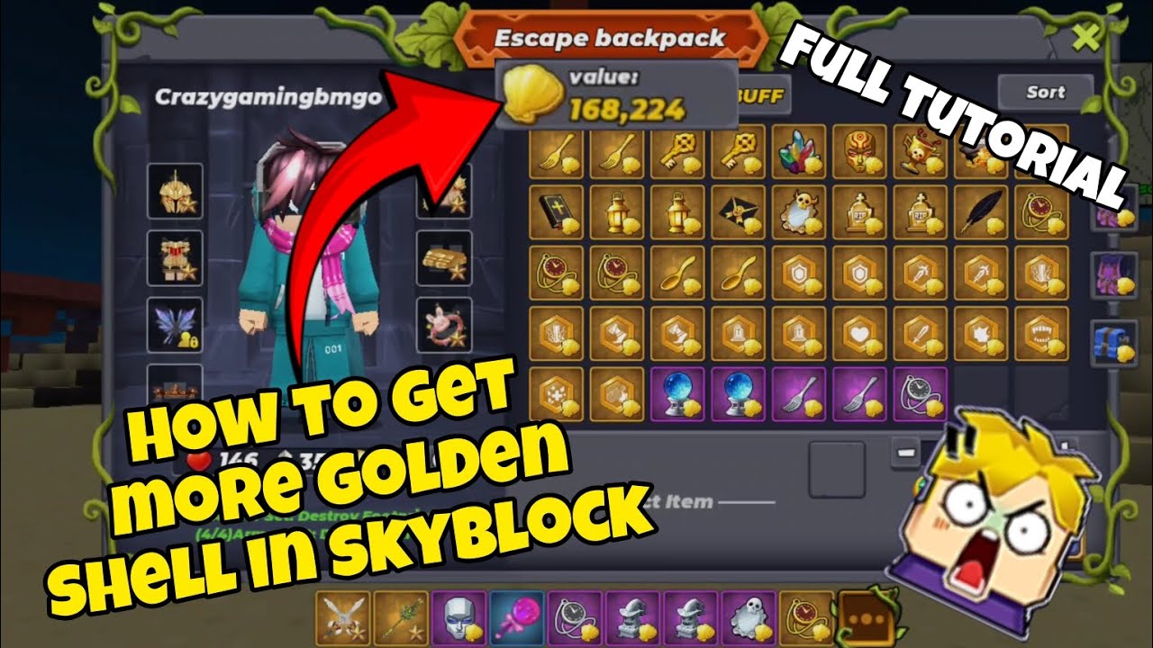 How to Get More Golden Shell in Skyblock | full tutorial | blockman go 🤑 