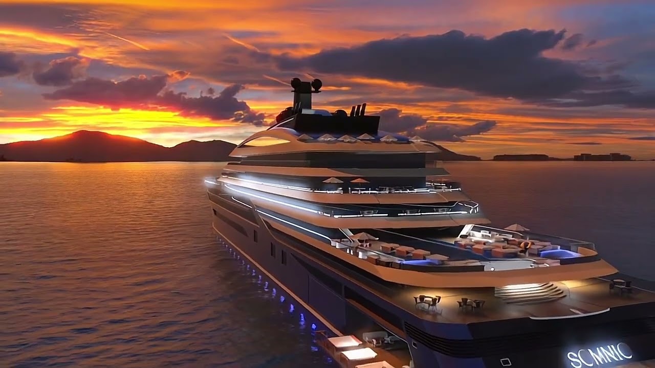 Majestic Superyacht at Sunset | Luxury Yacht Animation | Fidaranimation