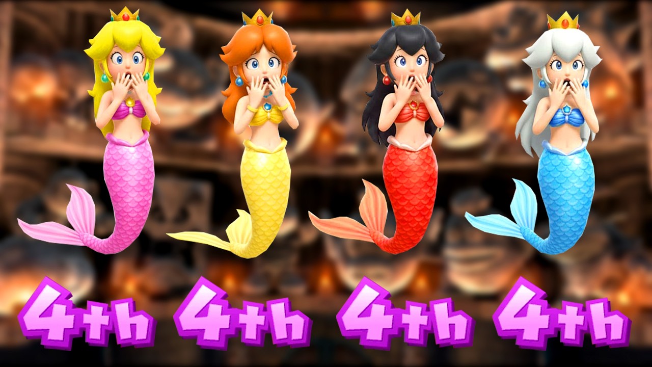 Mario Party 9 Mermaid Peach vs Bowser?! Princess Boss Rush INSANITY! (Master CPU)