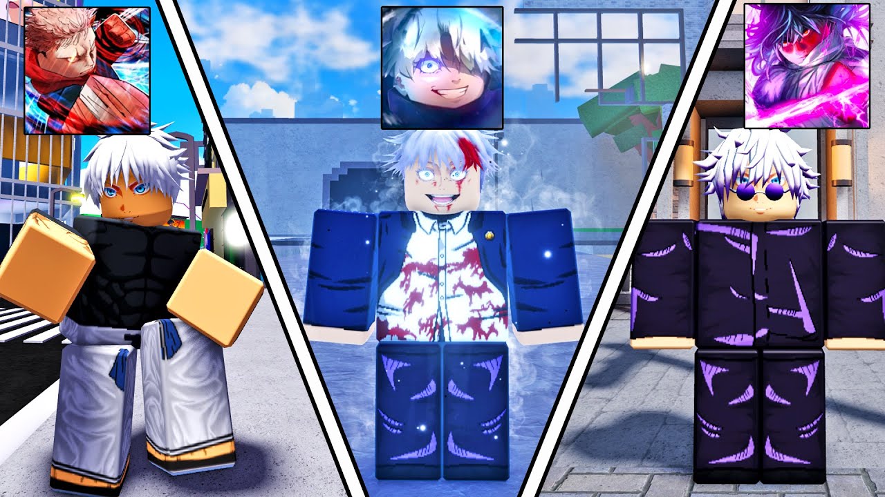 Использование GOJO в различных играх Roblox Jujutsu Kaisen