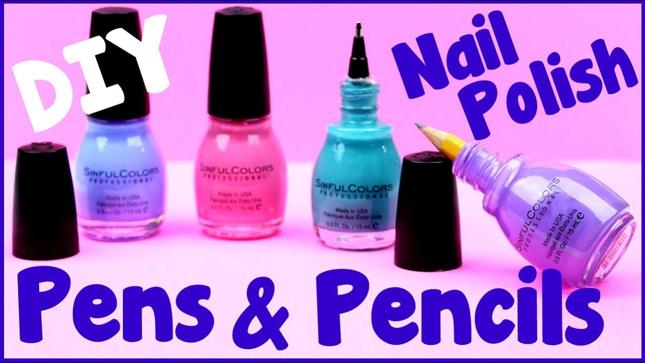 DIY Crafts: Easy DIY Pen & Pencil Nail Polish Bottles - Cool Craft Idea (Mini Pencil & Pen DIYs)