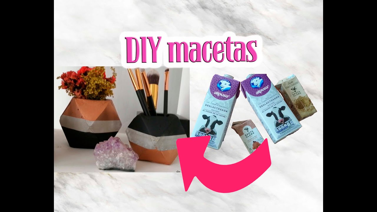 Maceta con bote  de leche
