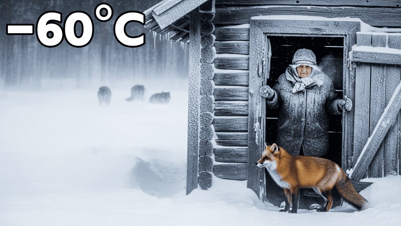Grandma and a Wild Fox Trapped in -60°C Blizzard — Surrounded by Wolves