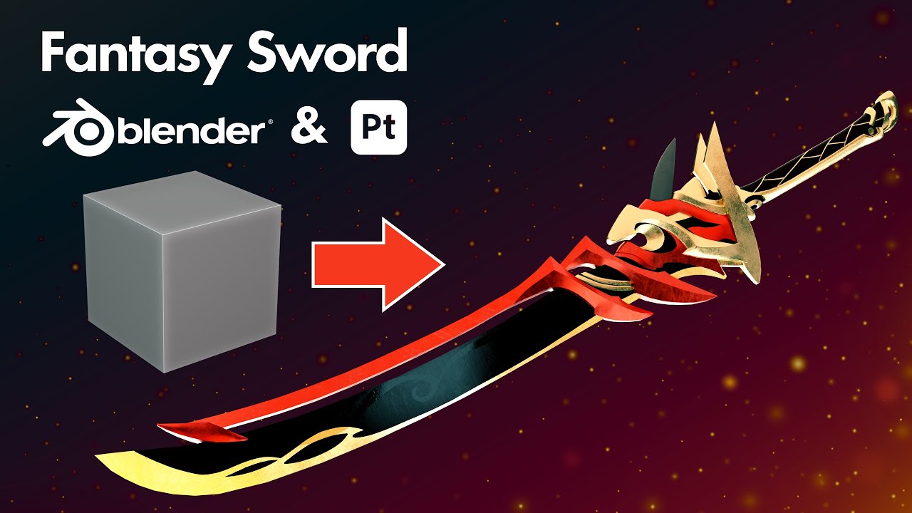 Creating Fantasy Sword in Blender & Substance Painter (Redhorn Stonethresher - Genshin Impact)