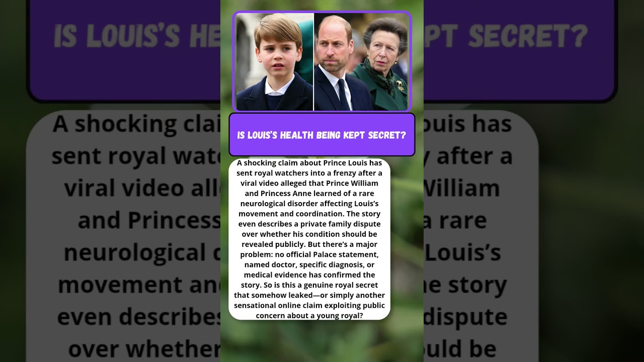 Prince Louis Health Rumor Shocks Royal World! 😱 #RoyalNews #PrinceLouis #RoyalFamily