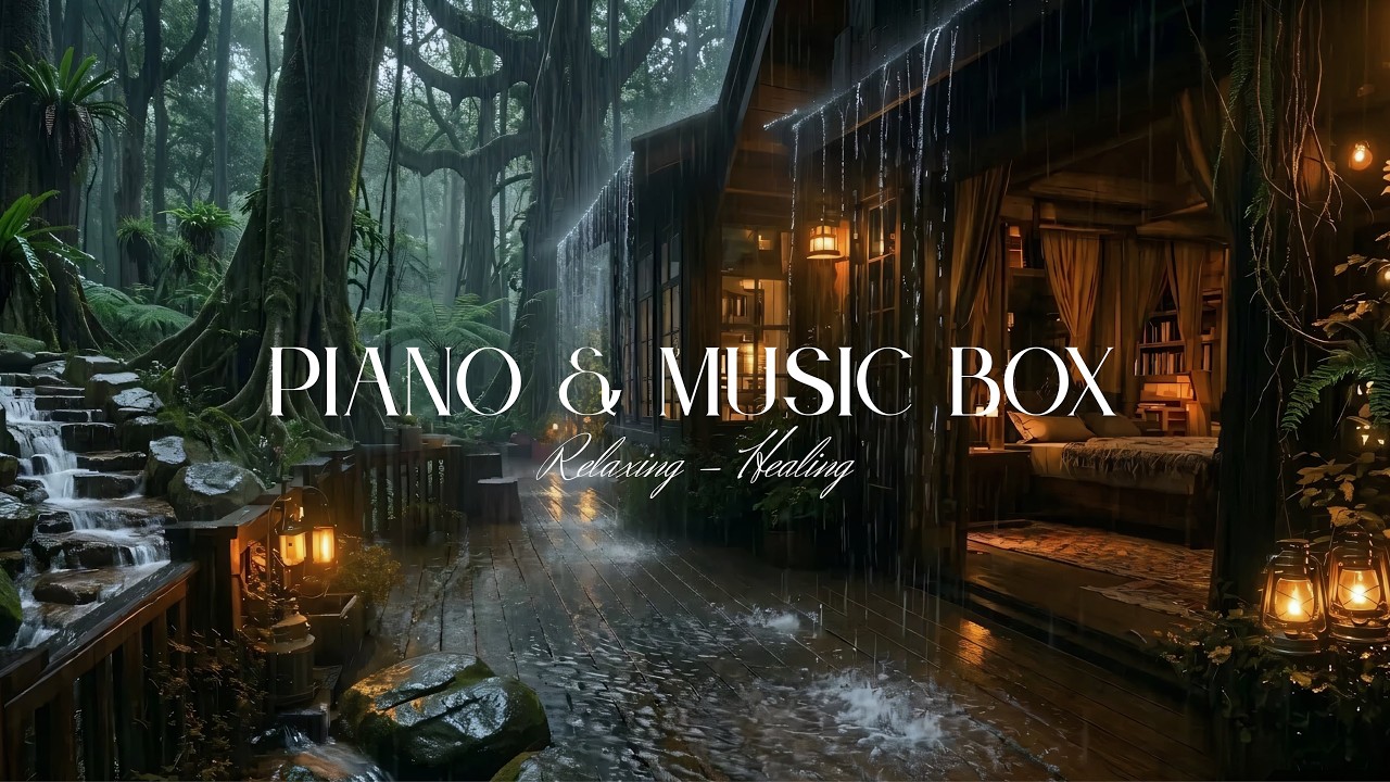 Music Box, River Sounds & Piano &mdash; Fall Asleep in 1 Minute | Study & Work | 10 Hours