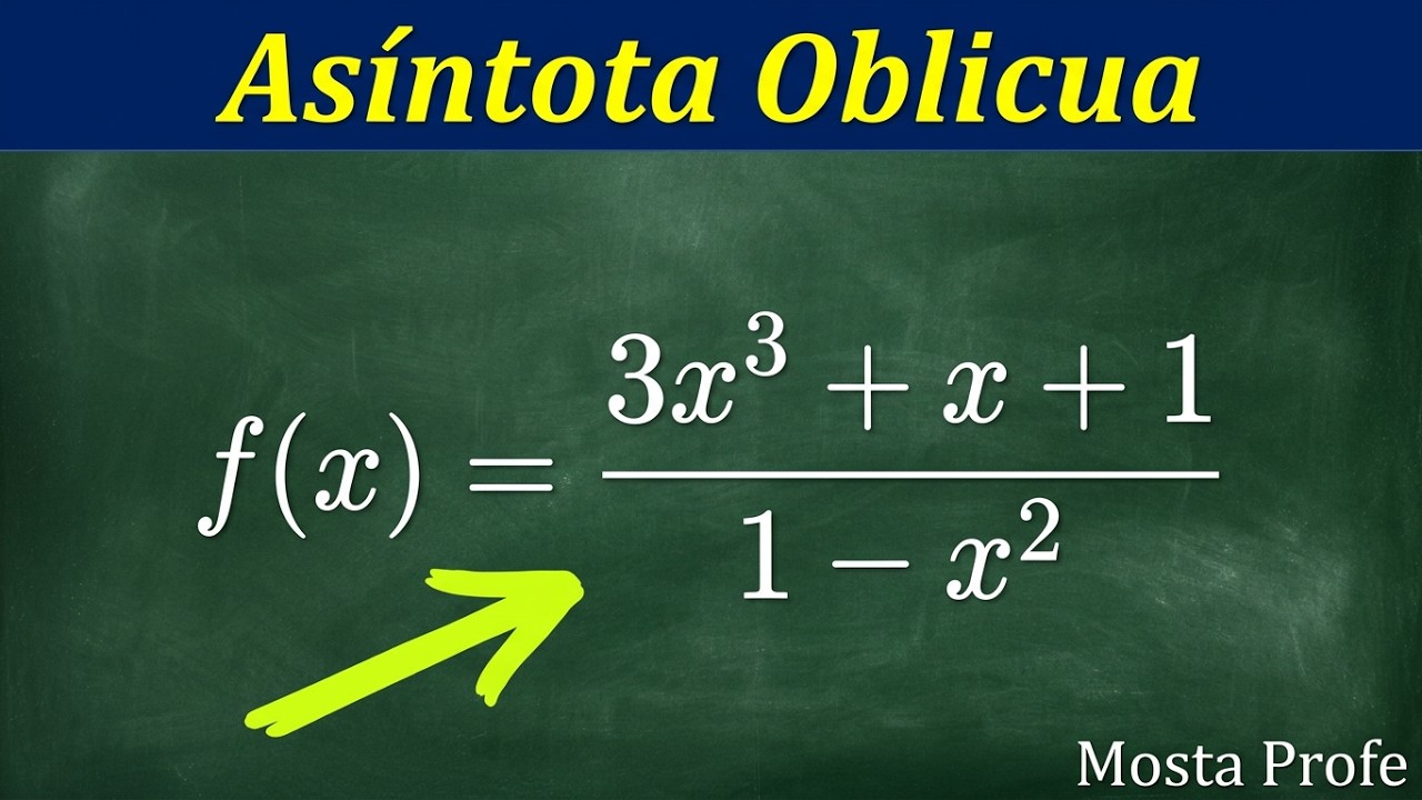 Como Calcular Sacar la Ecuación de Asíntota Oblicua de una Función en Infinito Formula m y n [3]