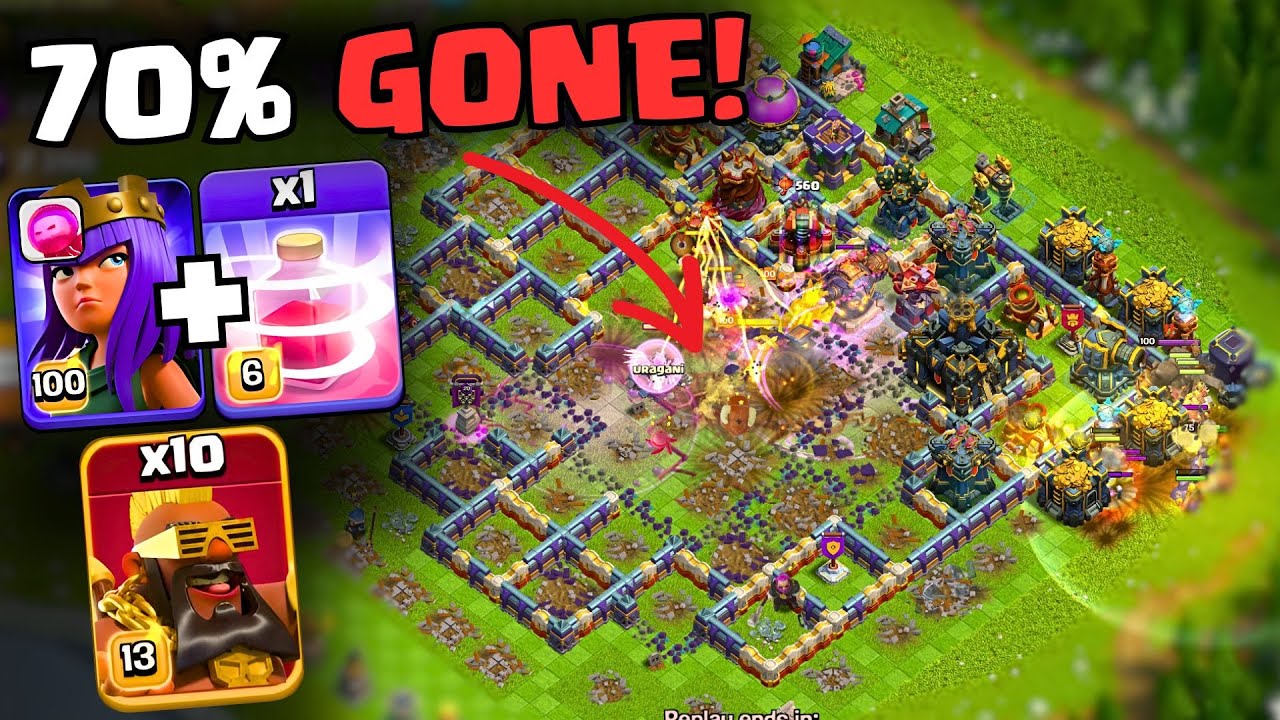 NEW HERO CHARGE uses Queen w/ Angry Jelly and Recall and it's honestly so good! | Clash of Clans