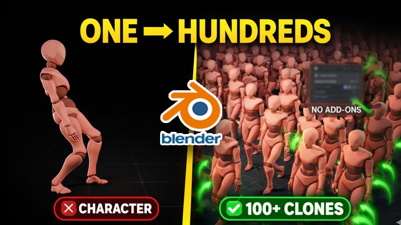 Превратите одного персонажа в сотни в Blender (без дублирования!)