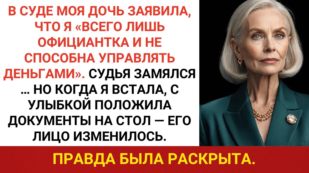 В суде дочь заявила: «Она официантка  ей нельзя доверять деньги». Но судья увидел мои доказательства