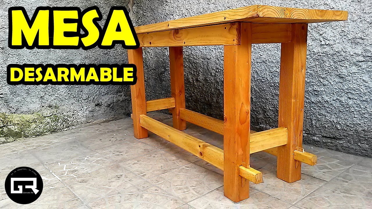 COMO HACER MESA DE MADERA DESARMABLE  (HOW TO CREATE A WOODEN TABLE)