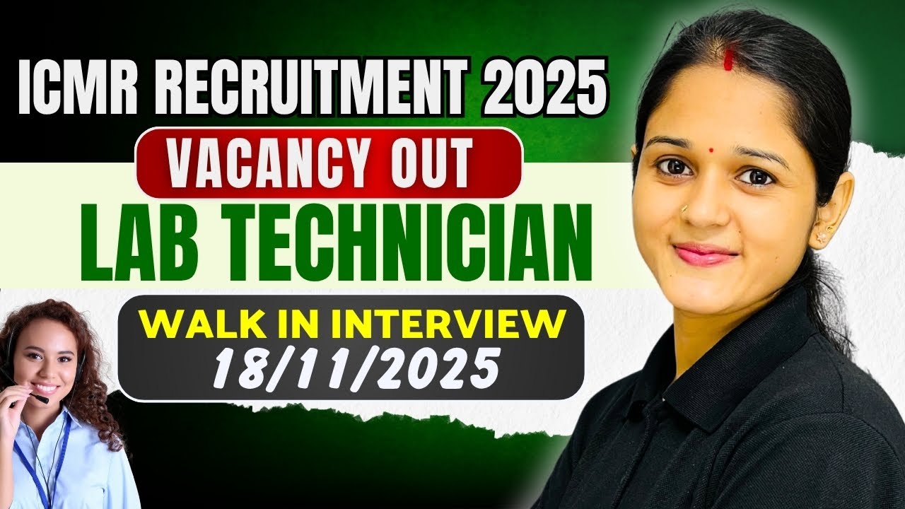 icmr recruitment 2025 lab technician | icmr 2025 lab technician | lab technician latest vacancy