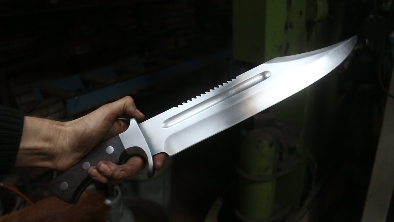 Forging a Rambo knife from leaf spring steel part 3,  making the handle.