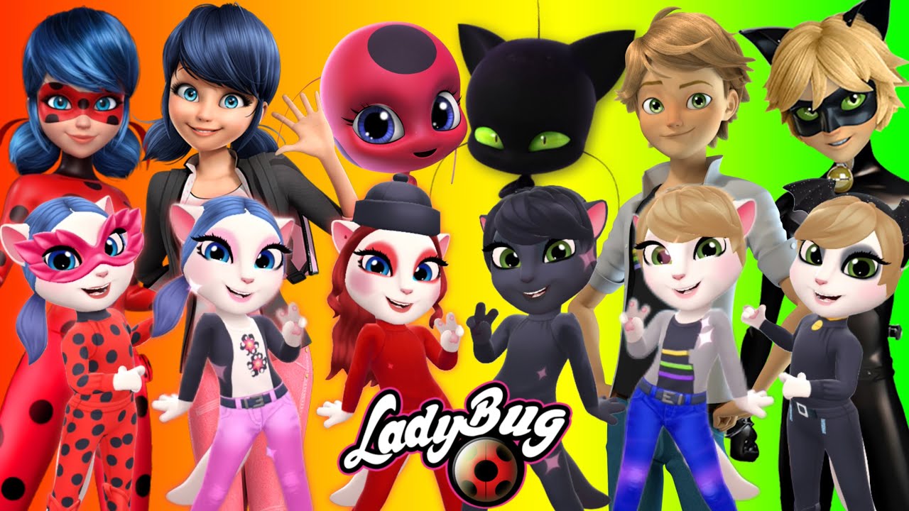 My Talking Angela 2 😻 || 🌈 MIRACULOUS LADYBUG 🐞 | Tikki & Plag 🐈‍⬛ | New Update || Cosplay Makeover